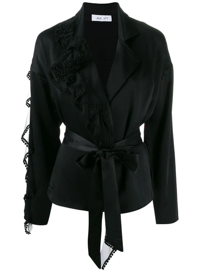 Act N°1 Pom-pom Trim Blouse In Black