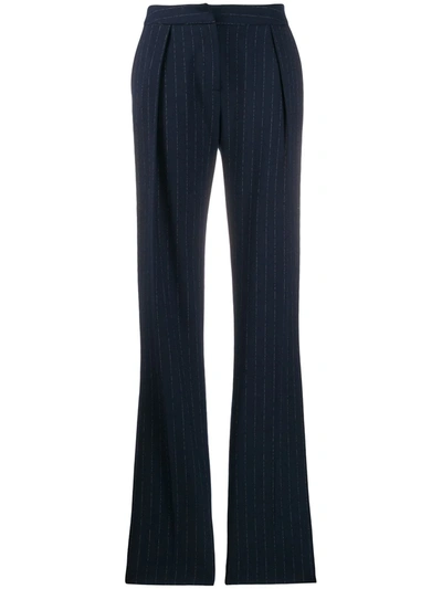 Act N°1 Flared Pinstripe Trousers In Blue