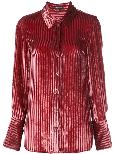 Ann Demeulemeester Striped Velvet Shirt In Pink