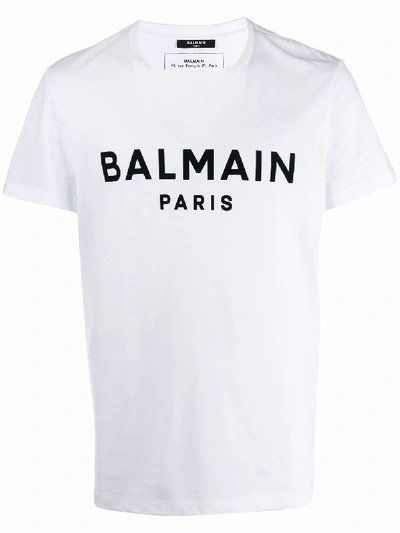 Balmain Logo-print Short-sleeve T-shirt In White