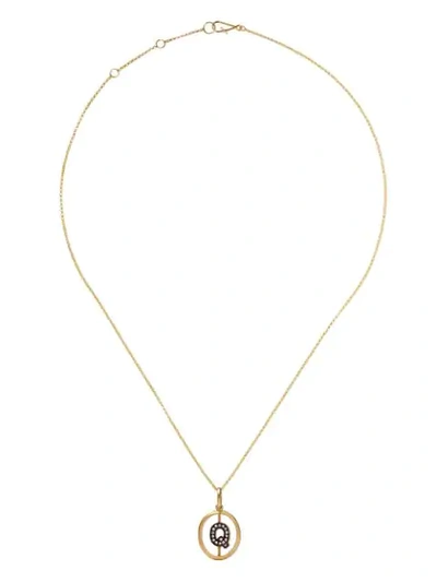 Annoushka 14kt And 18kt Yellow Gold Q Diamond Initial Pendant Necklace In 18ct Yellow Gold