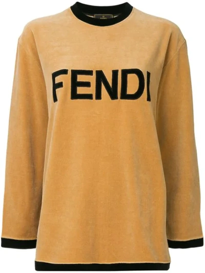 Pre-owned Fendi Long Sleeve Sweatshirt In Brown