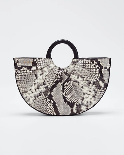 D Ly P Python-print Mini Top Handle Tote Bag In Gray