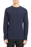 Theory Men's River Organic Waffle-knit Raglan Sweater In Eclipse