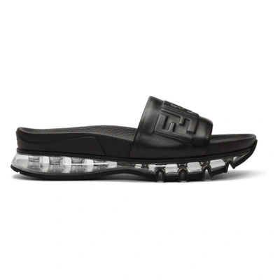 Fendi Black Logo Winner Slides In Nero