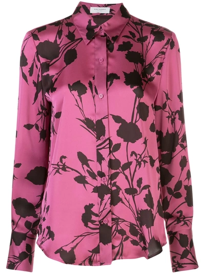 Equipment Sedienne Floral Long-sleeve Button-down Shirt In Red Vio Choc Pl