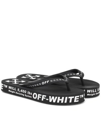 Off-white Logo Rubber Sandals In Black