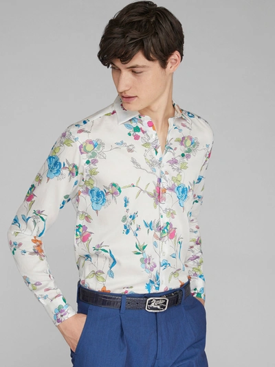 Etro Men's Floral Vine Long-sleeve Sport Shirt In White