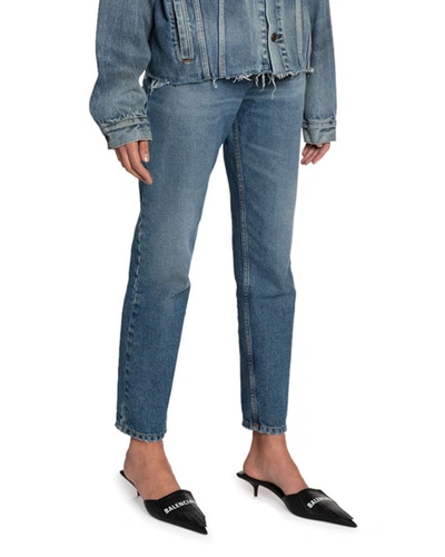 Balenciaga High-rise Cropped Slim-leg Jeans In Indigo