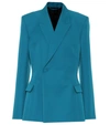 Balenciaga Tech Twill Blazer In Blue