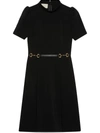 Gucci Women's Stretch Mockneck Horsebit Belted Dress In Black