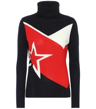 Perfect Moment Super Day Star-intarsia Merino-wool Sweater In Blue