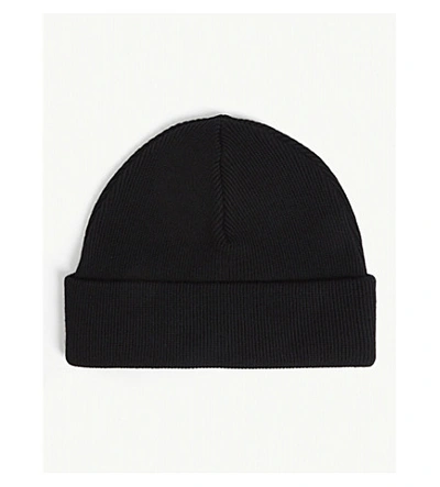 Sandro Wool-blend Beanie Hat In Black