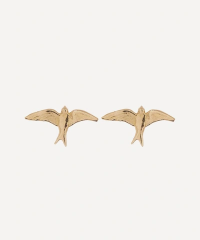 Alex Monroe Gold Teeny Tiny Swallow Stud Earrings