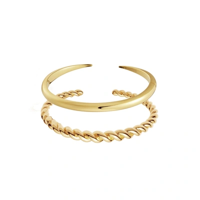 Missoma Twist And Claw Bracelet Set 18ct Gold Vermeil
