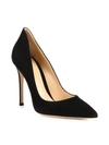 Gianvito Rossi Ellipsis High-back Suede Pumps In Black