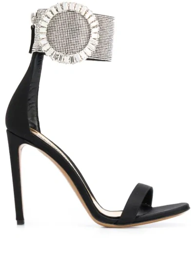 Alexandre Vauthier Joan 100mm Embellished Sandals In Black