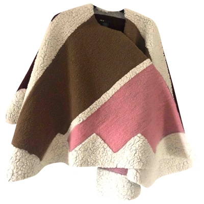 Pre-owned Maje Wool Poncho In Multicolour