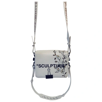 Pre-owned Off-white Binder Leather Handbag In White