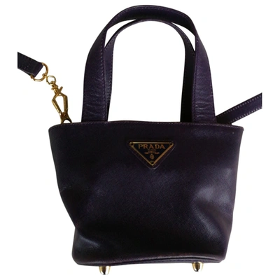 Pre-owned Prada Belle Leather Handbag In Purple