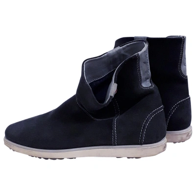 Pre-owned Napapijri Leather Ankle Boots In Blue