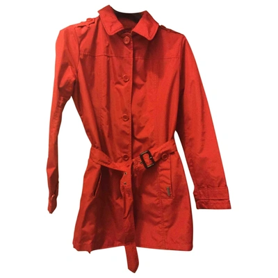 Pre-owned Woolrich Trench Coat In Red