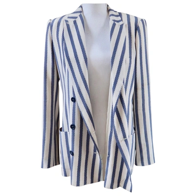 Pre-owned Tommy Hilfiger Silk Blazer In White