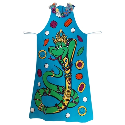 Pre-owned Moschino Mini Dress In Turquoise
