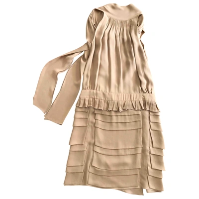 Pre-owned Aquilano Rimondi Silk Mid-length Dress In Beige