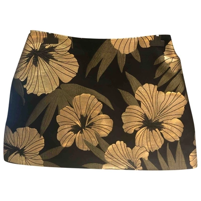 Pre-owned P.a.r.o.s.h Mini Skirt In Gold