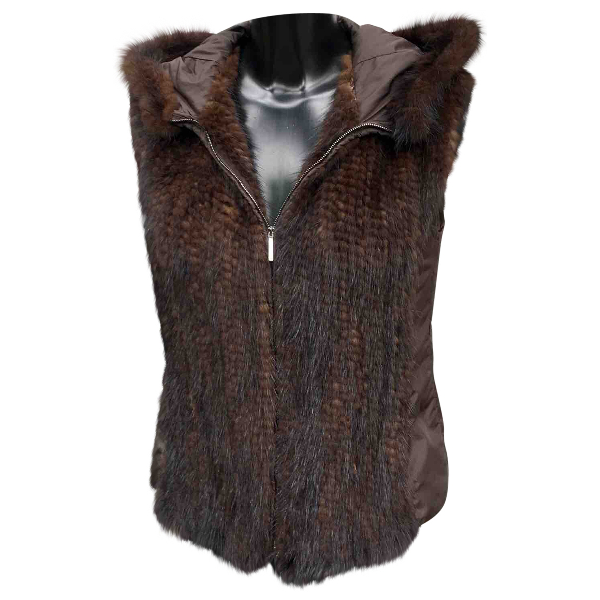 Pre-owned Max Mara Brown Mink Leather Jacket | ModeSens