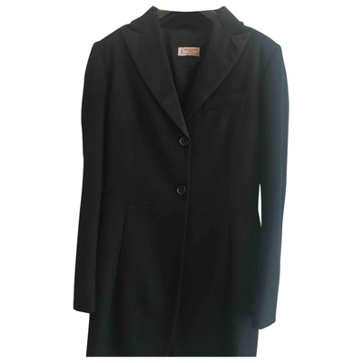 Pre-owned Alberto Biani Wool Coat In Black