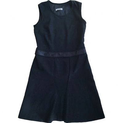 Pre-owned Jil Sander Wool Mini Dress In Black