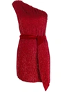 Retroféte Ella Red One-shoulder Sequin Mini Dress