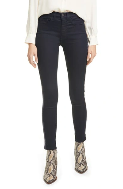 Veronica Beard Kate Tux Stripe High Waist Ankle Skinny Jeans In Indigo