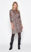 Equipment Adalicia Long Sleeve Front Button Dress In True Black Multi