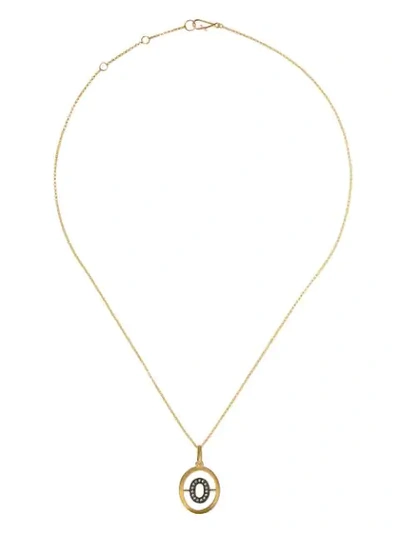 Annoushka 14kt And 18kt Yellow Gold O Diamond Initial Pendant Necklace In 18ct Yellow Gold