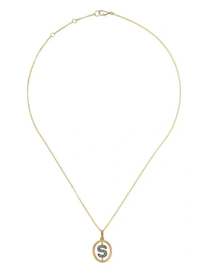 Annoushka 14kt And 18kt Yellow Gold S Diamond Initial Pendant Necklace In 18ct Yellow Gold