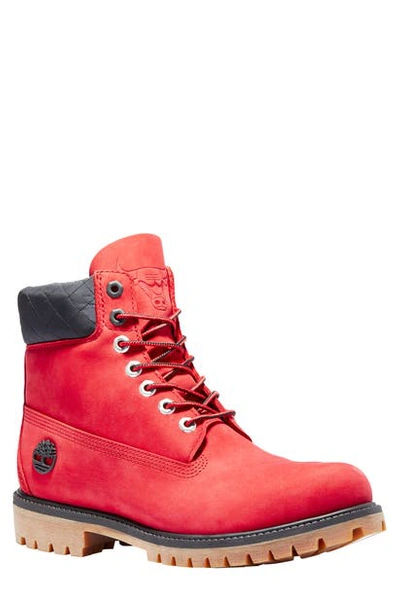 Timberland Men's Nba 6" Premium Boots Men's Shoes In Medium Red Nubuck
