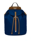 Prada Logo Plaque Backpack In Blue