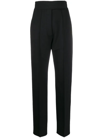 Pringle Of Scotland Super High-rise Tapered Trousers In Black