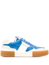 Dolce & Gabbana Low-top Sneakers New Miami  Suede Logo Blue In White