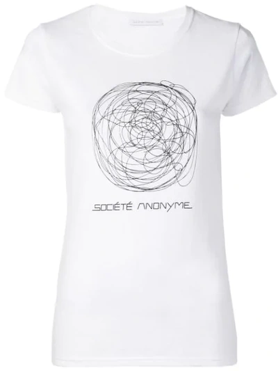 Société Anonyme Scribble Print T-shirt In White