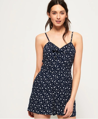 Superdry Alice Knot Playsuit In Navy | ModeSens