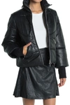 Walter Baker Edwina Leather Puffer Jacket In Black