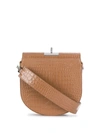 Gu_de Small Demilune Croc-embossed Leather Crossbody Bag In Camel