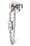 Maria Tash Diamond Baguette Chain Wrap Stud Earring In White Gold