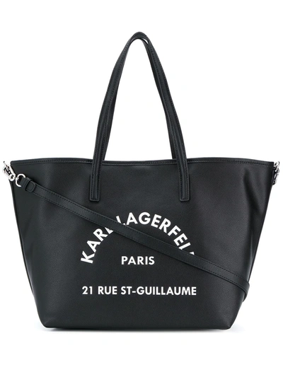 Karl Lagerfeld Rue St. Guillaume Black Nylon Shopping Bag