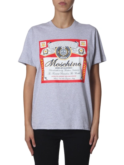 Moschino Round Neck T-shirt In Grey