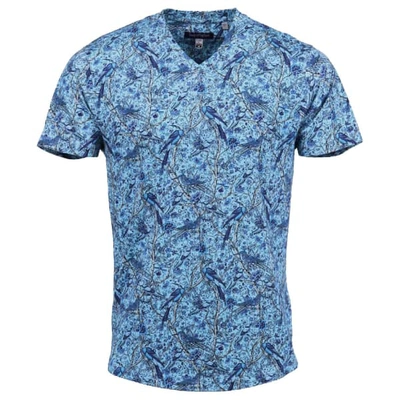 Lords Of Harlech Maze V-neck In Branches Blue